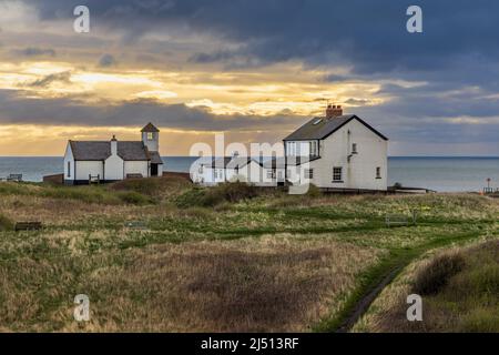 The Watch House and Museum on Rocky Island at Sleaton Sluice, Northumberland, England, UK Stockfoto