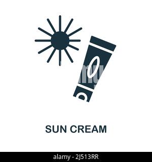 Sonnencreme-Symbol. Monochrom einfaches Sun Cream Symbol für Vorlagen, Webdesign und Infografiken Stock Vektor