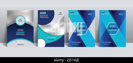 Business Proposal Cover Design Template ist geschickt bei Mehrzweckprojekten wie Jahresberichten, Broschüren, Flyern, Postern, Präsentationen, Usw. Stock Vektor