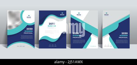 Business Proposal Cover Design Template ist geschickt bei Mehrzweckprojekten wie Jahresberichten, Broschüren, Flyern, Postern, Präsentationen, Usw. Stock Vektor