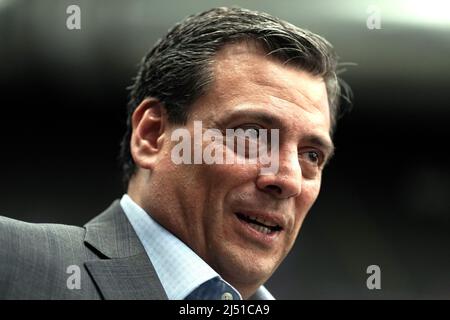 Mauricio Sulaiman, Präsident des World Boxing Council, bei einem offenen Training im BOXPARK Wembley, London. Bilddatum: Dienstag, 19. April 2022. Stockfoto