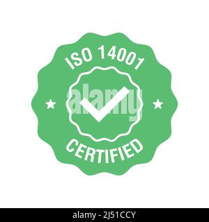 ISO 14001-zertifiziertes Zeichen. Zertifizierungsstempel. Vektor Stock Vektor