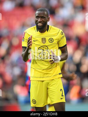 17. April 2022 - Chelsea gegen Crystal Palace - Emirates FA Cup - Halbfinale - Wembley Stadium Antonio Rudiger während des FA Cup Halbfinales gegen Crystal Palace Bildnachweis : © Mark Pain / Alamy Live News Stockfoto