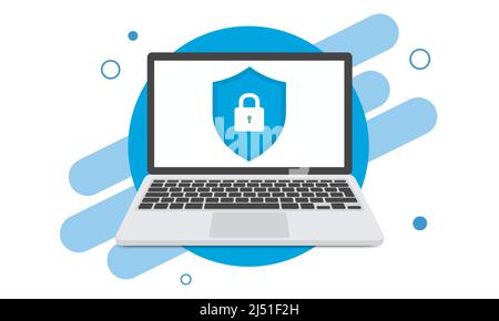 Cyber-Sicherheit. Datenschutz, Cybersecurity-Konzept. Modernes flaches Design grafische Elemente für Web-Banner, Landing-Page-Vorlage, Website. Vektor Stock Vektor