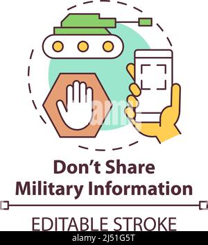 Symbol für das Konzept der militärischen Informationen nicht teilen Stock Vektor