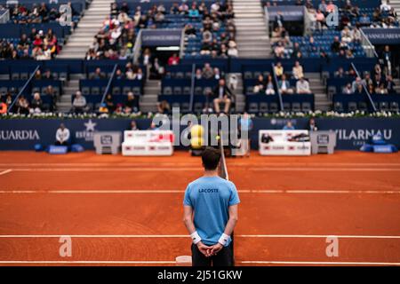 Barcelona, Spanien. 19. April 2022. Sabadell Open Banc - 69 Conde de Godó Trophy. Quelle: JG/Alamy Live News Stockfoto