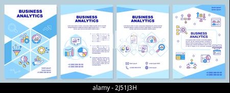 Business Analytics – blaue Broschürenvorlage Stock Vektor