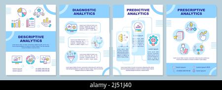 Arten von Business Analytics blaue Broschürenvorlage Stock Vektor