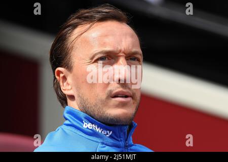 Mark Noble von West Ham United - West Ham United / Burnley, Premier League, London Stadium, London, Großbritannien - 17.. April 2022 nur zur redaktionellen Verwendung – es gelten DataCo-Einschränkungen Stockfoto