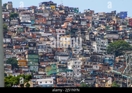 Rocinha Favela in Rio de Janeiro, Brasilien. Stockfoto