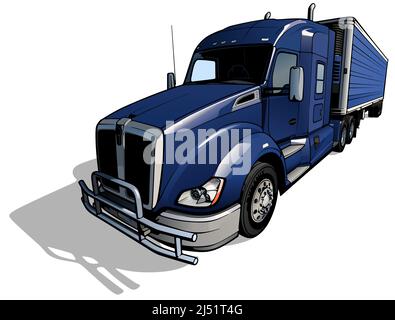 Amerikanischen Lkw mit Anhänger Stock Vektor