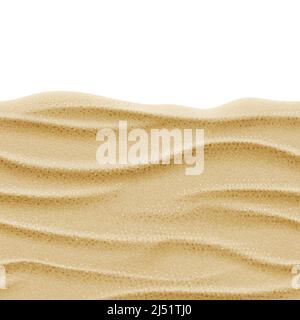 Realistischer nahtloser Vektor Meer Sand. Sand Strand Welle und Hintergrund Sand Meer. Abbildung der Seitenansicht Stock Vektor