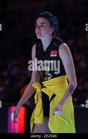 ANKARA, TÜRKEI - 18. DEZEMBER 2021: Meryem Boz in Fenerbahce Opet gegen Vakifbank Halbfinalspiel der FIVB Volleyball Womens Club World Championship Stockfoto