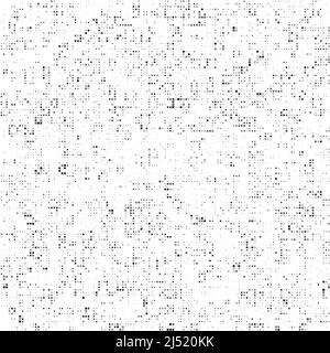 Schwarz-Weiß Mosaik nahtloser Pixelhintergrund. Vektorgrafik Stock Vektor