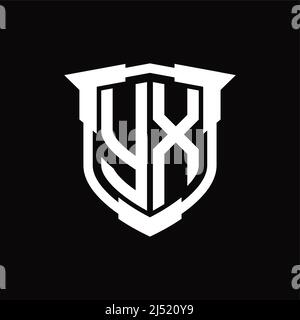 YX Logo Monogramm Brief mit Schild Form Designvorlage Stock Vektor