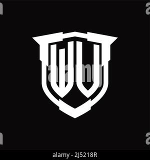 WV Logo Monogramm Brief mit Schild Form Designvorlage Stock Vektor