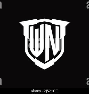 WN Logo Monogramm Brief mit Schild Form Design-Vorlage Stock Vektor