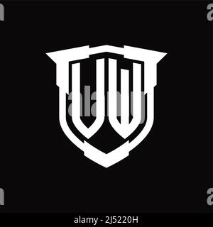 VW Logo Monogramm Brief mit Schild Form Designvorlage Stock Vektor