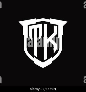 TK Logo Monogramm Brief mit Schild Form Design-Vorlage Stock Vektor