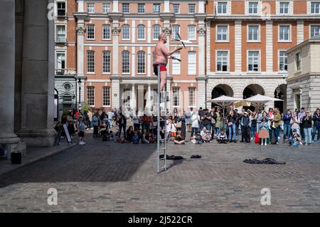 Straßenkünstler in Covent Garden, London. Stockfoto