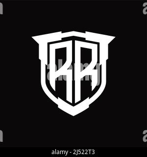 RR Logo Monogramm Brief mit Schild Form Design-Vorlage Stock Vektor
