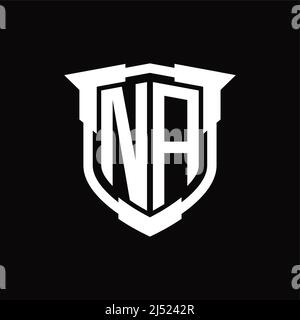 NA Logo Monogramm Brief mit Schild Form Design-Vorlage Stock Vektor