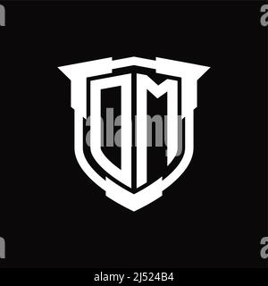 DM Logo Monogramm Brief mit Schild Form Designvorlage Stock Vektor
