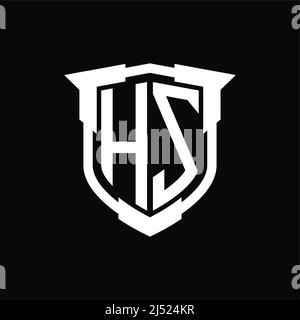 HZ Logo Monogramm Brief mit Schild Form Designvorlage Stock Vektor