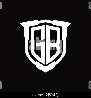 GB Logo Monogramm Brief mit Schild Form Design-Vorlage Stock Vektor