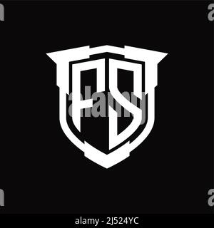 FS Logo Monogramm Brief mit Schild Form Designvorlage Stock Vektor