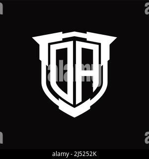 DA Logo Monogramm Brief mit Schild Form Design-Vorlage Stock Vektor