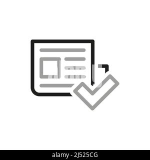 Einfache Gefälschte Nachrichten Verwandte Vektorlinien-Symbol. Wahre Nachrichten und Informationen. Stock Vektor