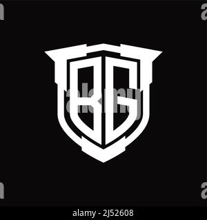 BG Logo Monogramm Brief mit Schild Form Designvorlage Stock Vektor