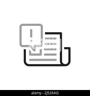 Einfache Gefälschte Nachrichten Verwandte Vektorlinien-Symbol. Vektorgrafik. Stock Vektor