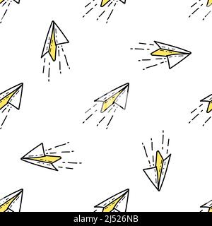 Nahtloses Muster mit Illustration Papierfläche im Doodle-Stil auf weißem Hintergrund Stock Vektor