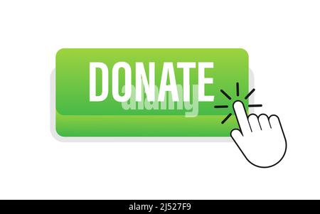 Spenden Sie mit der Cursortaste. Internetsymbol. Zeigerklicksymbol. Vektorgrafik. Stock Vektor