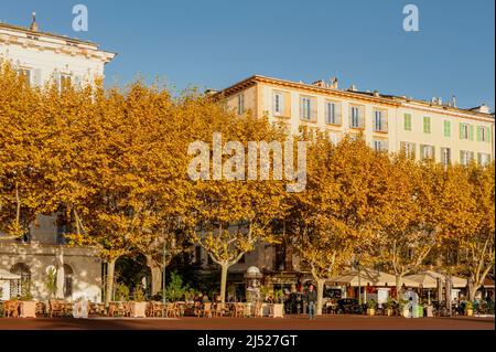 Der Place Saint-Nicolas in Bastia, Korsika Stockfoto