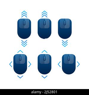 Scrollende Maus. Landing Page. Computermaus. Vektorgrafik. Stock Vektor