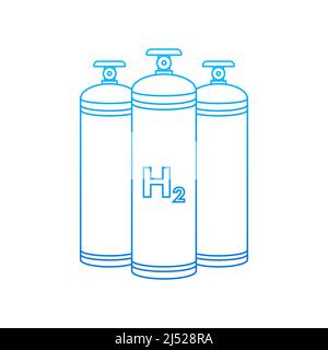 Wasserstoffauto-Station, H2 Gas. Erneuerbare Ökoenergie. Vektorgrafik. Stock Vektor
