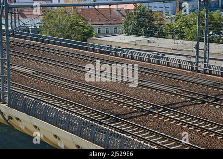 Bahnstrecken in einer Stadt Stockfoto