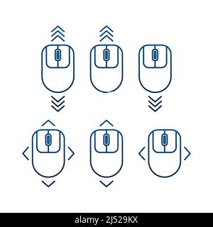 Scrollende Maus. Landing Page. Computermaus. Vektorgrafik. Stock Vektor