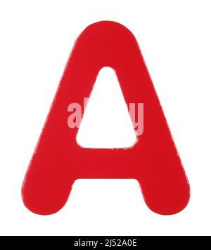 Großbuchstaben Ein magnetischer Buchstabe auf Weiß mit Beschneidungspfad Stockfoto