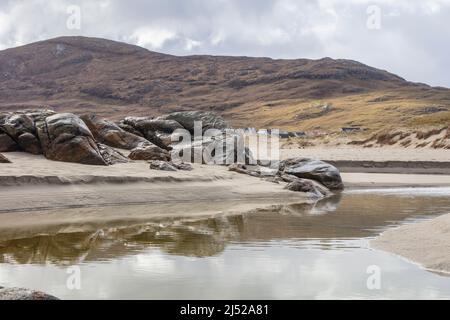 Strandkämmen auf Barra. Stockfoto