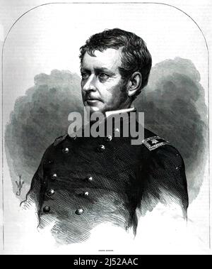 Joseph Hooker, General der Union Army im amerikanischen Bürgerkrieg. 19.-Jahrhundert-Illustration. Stockfoto