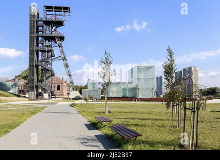 Der neue Teil des Schlesischen Museum in Kattowitz, Polen. Stockfoto