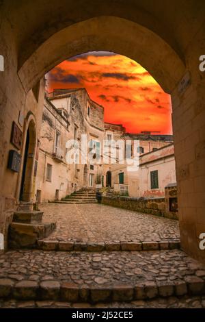 Mdera, eine der ältesten italienischen Städte, in der Region Basilicata, Italien. Stockfoto