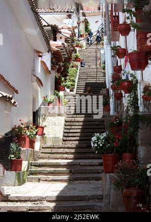 Los Siete Borreguitos Treppe in San Blas Bezirk von Cusco Stockfoto