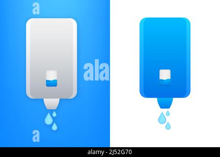 Händedesinfektionsmittel. Coronavirus-Prävention. Hygieneprodukt. Handwäsche. Vektorgrafik. Stock Vektor