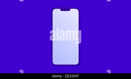 Minimalistischer Smartphone-Mockup. Vorderansicht. Leerer Bildschirm. Vektorgrafik Stock Vektor