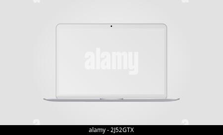 Weißer Mockup. Realistisches Notebook mit leerem Bildschirm. Vorderansicht. Vektorgrafik Stock Vektor